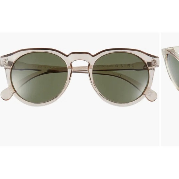 Aire Accessories - AIRE Nucleus 52mm Polarized Round Sunglasses Grey Green Mono Polar 2342211
